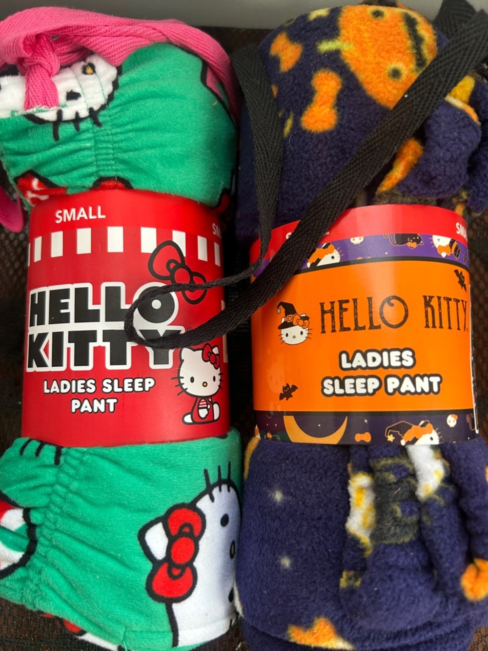 Hello Kitty / Sanrio : set of 2 Halloween & Christmas pajama bottoms small